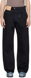 JW Anderson Black Twisted Workwear Jeans