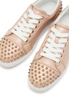 Christian Louboutin Louise Junior Spikes Pearlescent Leather Sneakers Rose