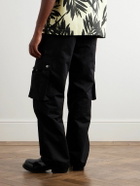 Jacquemus - Tapered Belted Cotton and Linen-Blend Twill Cargo Trousers - Black