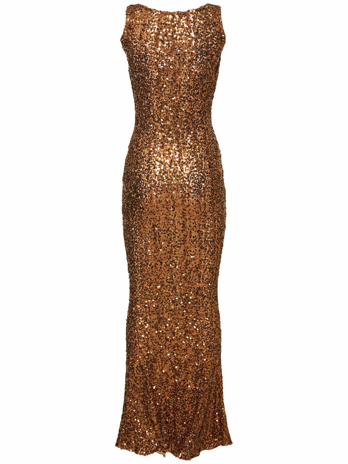 VIVIENNE WESTWOOD Liz Sequined Plunge Neck Long Gown Vivienne Westwood