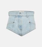 Coperni High-rise denim micro shorts