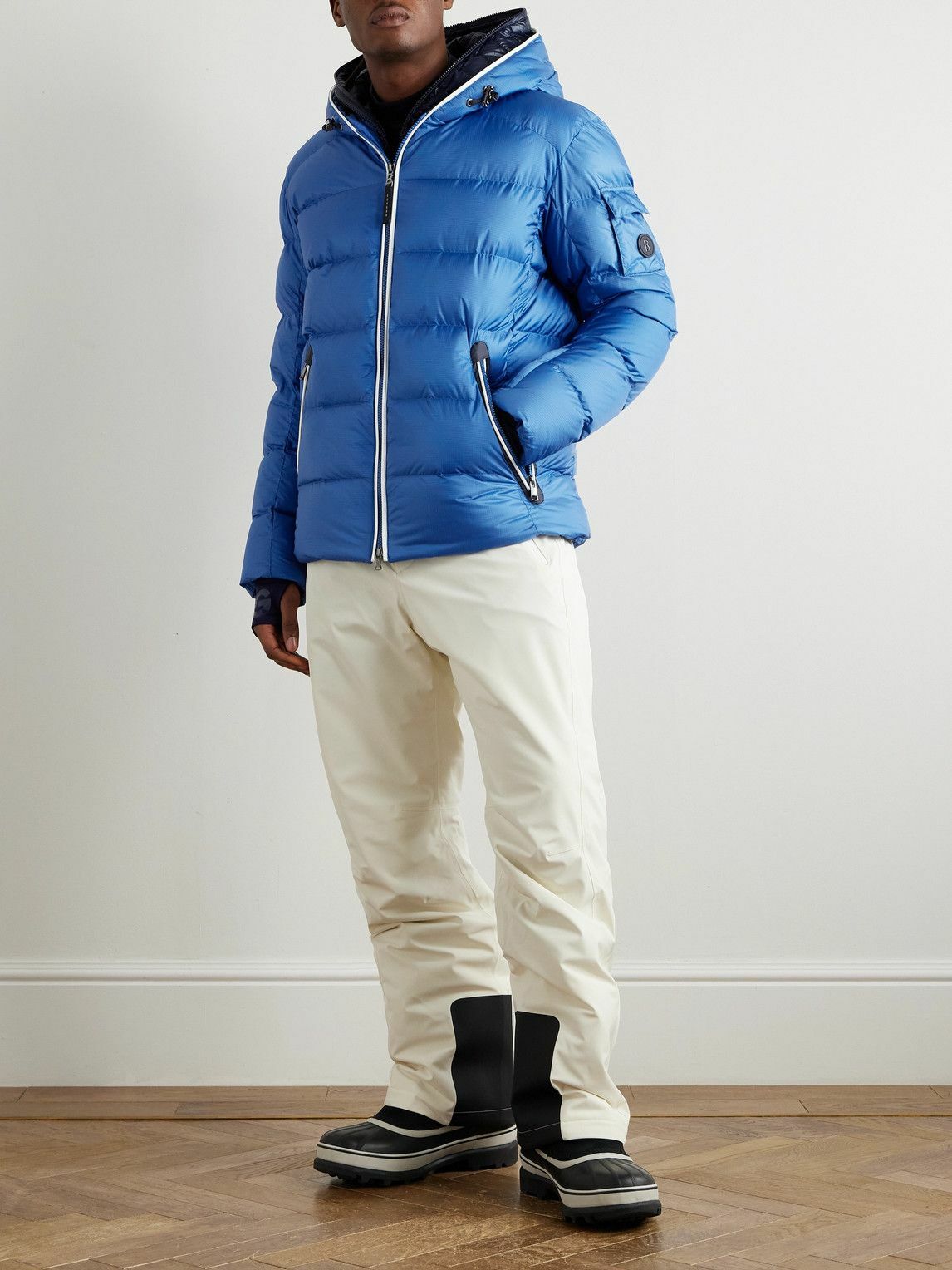 BOGNER - Zayn-D Quilted Ripstop Down Hooded Ski Jacket - Blue Bogner