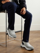 Berluti - Shadow Leather-Trimmed Stretch-Knit Sneakers - Gray