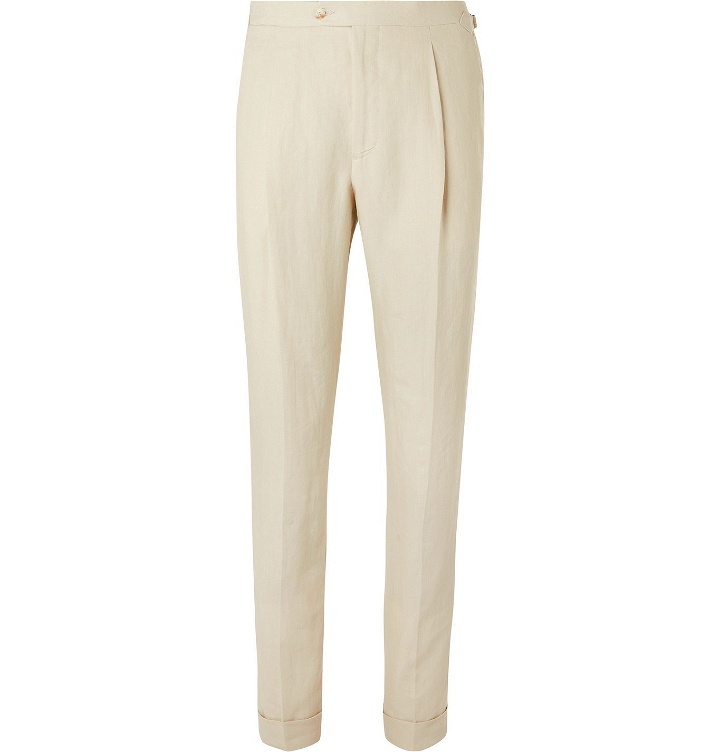 Photo: Saman Amel - Tapered Linen Suit Trousers - Unknown