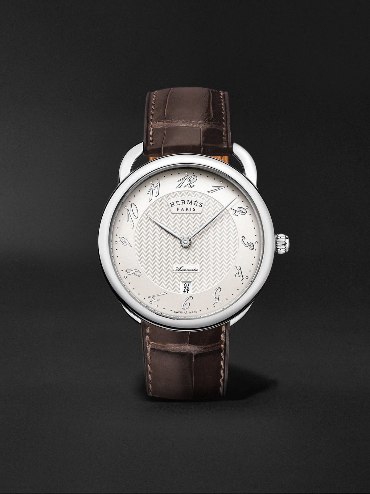 HERMÈS TIMEPIECES - Arceau Automatic 40mm Steel and Alligator Watch, Ref. No. 055562WW00