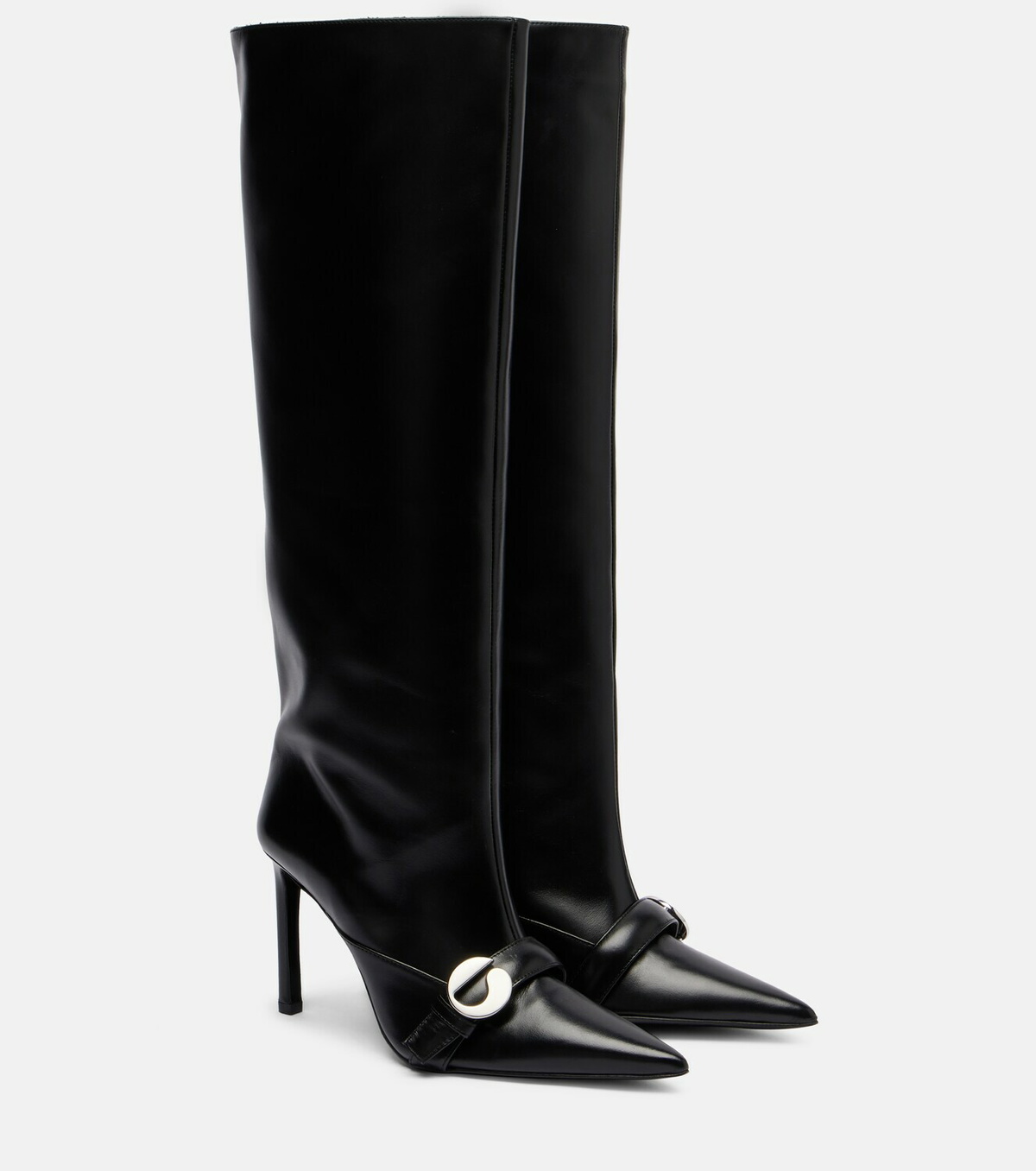 Coperni Logo leather knee-high boots
