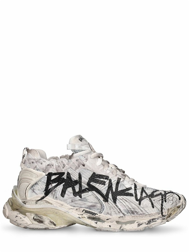 Photo: BALENCIAGA Runner Mesh And Nylon Graffiti Sneakers