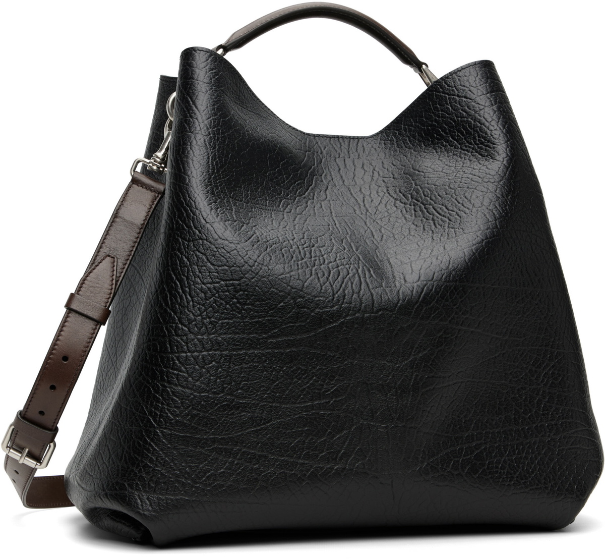 Dries Van Noten Black Leather Sling Bag