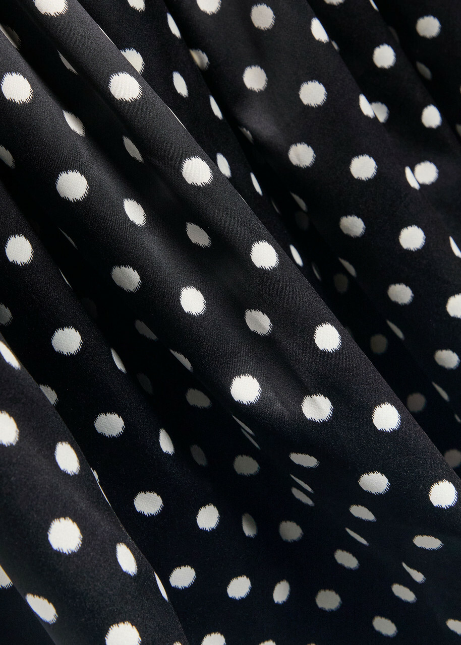 Ganni Polka-dot Stretch-satin Mini Dress Black