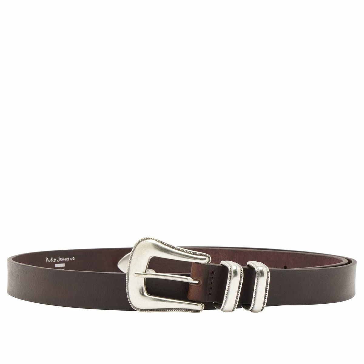Nudie Jeans Co Men's Western Silver Belt in Dark Brown
