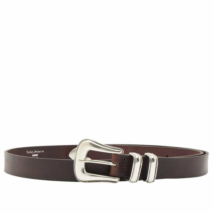Photo: Nudie Jeans Co Men's Western Silver Belt in Dark Brown