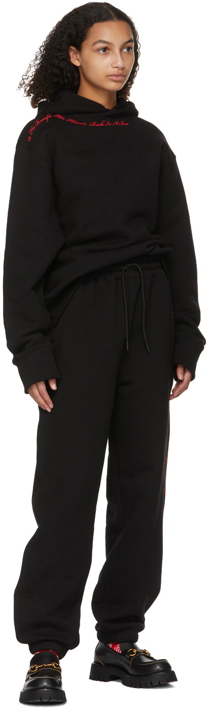 SSENSE WORKS SSENSE Exclusive Jeremy O. Harris Black Cursive Text Lounge Pants