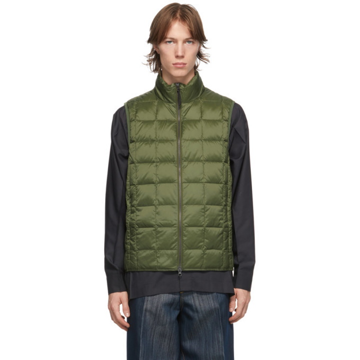 Photo: Taion Extra Green Down Basic High Neck Puffer Vest