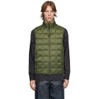 Taion Extra Green Down Basic High Neck Puffer Vest