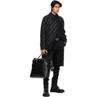 Givenchy Reversible Black and Grey Wool Chain Coat