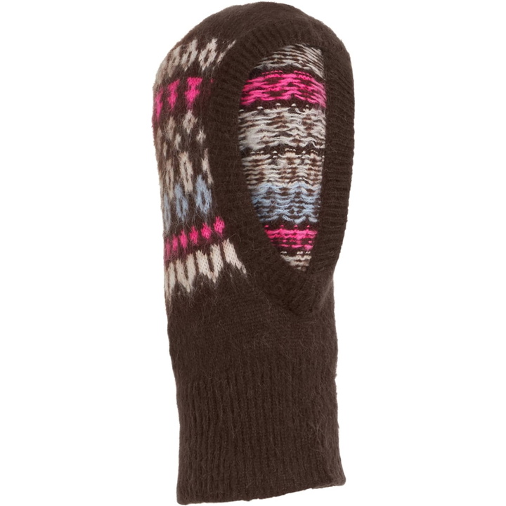Photo: MC2 Saint Barth Woman Ultra Soft Brown Balaclava With Icelandic Pattern