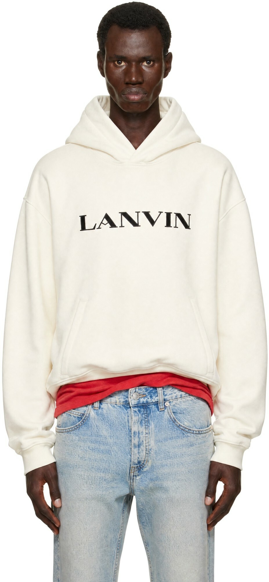Lanvin Off-White Embroidered Logo Hoodie