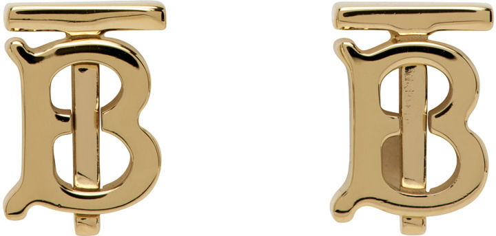 Photo: Burberry Gold Monogram Motif Earrings