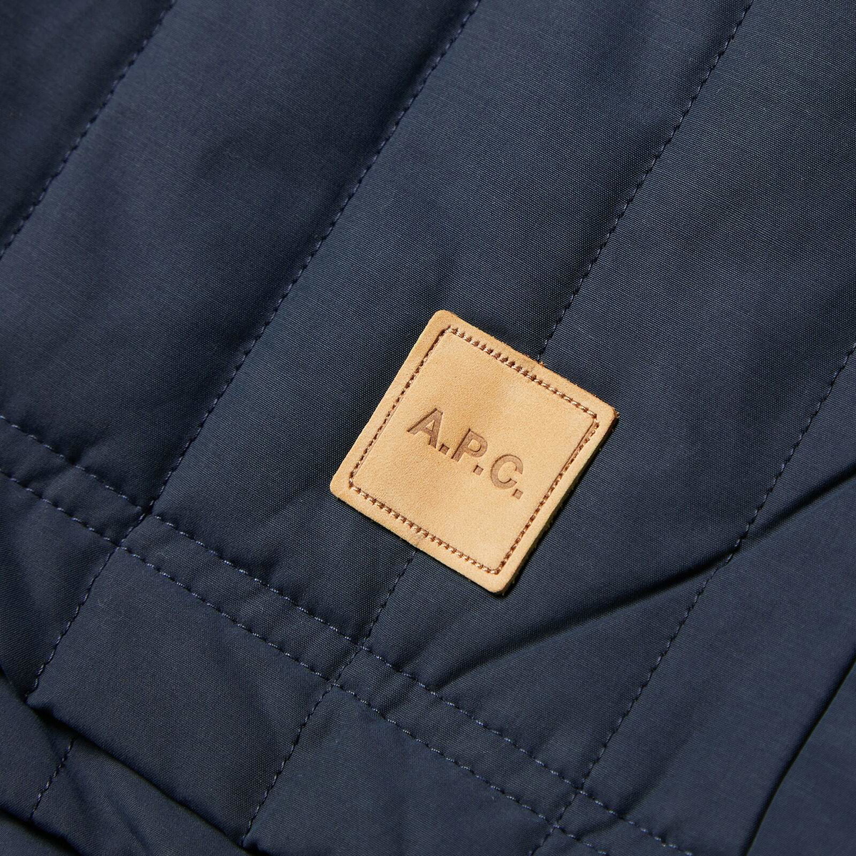 A.P.C. Hugo Quilted Shirt Jacket in Dark Navy
