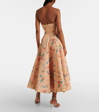 Markarian Rousseau floral strapless midi dress