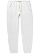 FRIENDS WITH ANIMALS - Tapered Printed Cotton-Blend Jersey Sweatpants - Gray