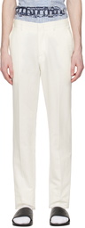 Brioni Off-White Creased Trousers