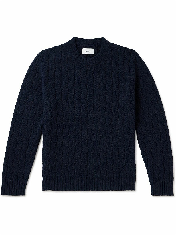 Photo: Mr P. - Cable-Knit Wool Sweater - Blue