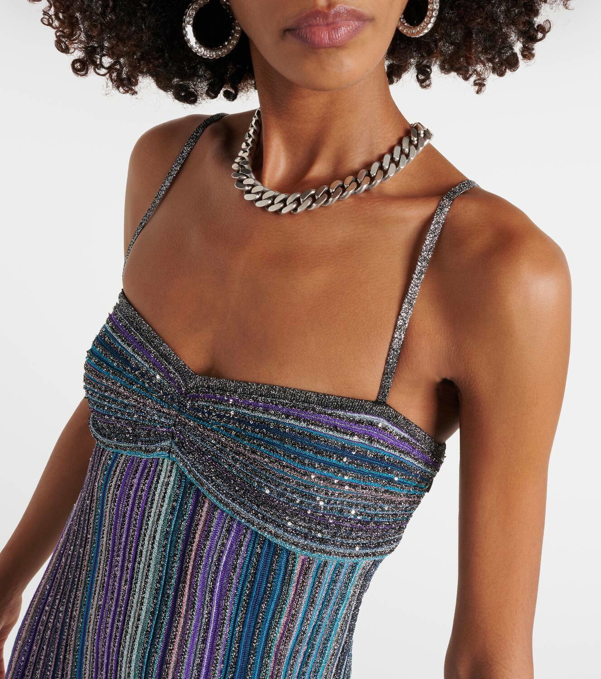 Missoni Striped lamé maxi dress