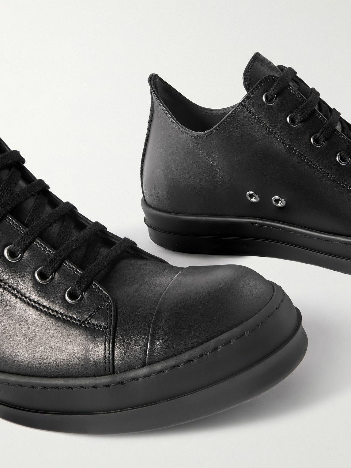 Rick Owens - Ramones Leather Sneakers - Black Rick Owens