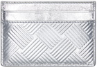 Bottega Veneta Silver Calfskin & Nappa Leather Card Holder