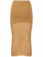 WEWOREWHAT Cotton Blend Knit Midi Skirt