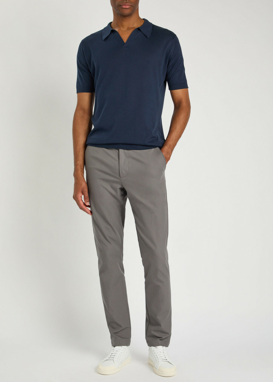 John Smedley Noah Cotton Polo Shirt Navy