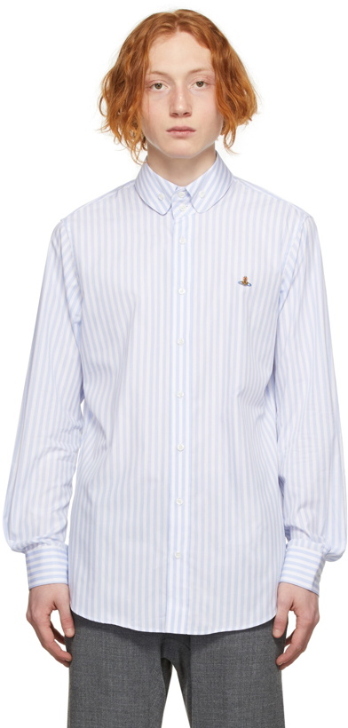 Photo: Vivienne Westwood Blue & White Striped Two-Button Krall Shirt
