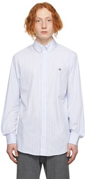 Vivienne Westwood Blue & White Striped Two-Button Krall Shirt