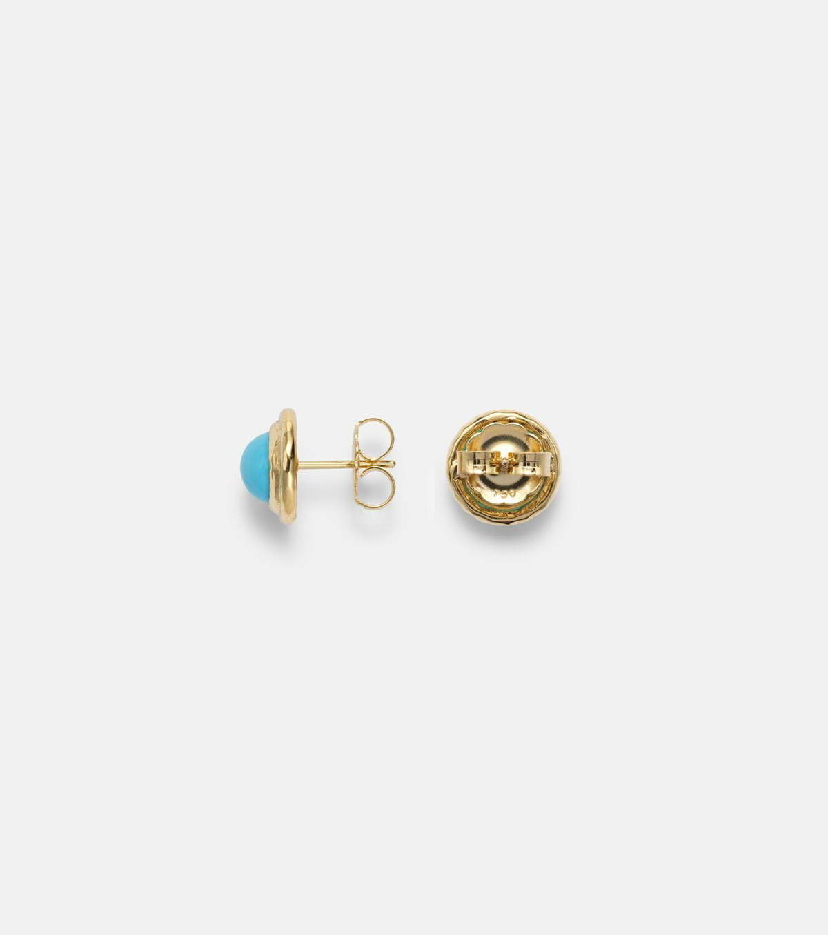 Octavia Elizabeth Coral Beach 18kt gold (750/1000) earrings with turquoises