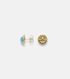 Octavia Elizabeth Coral Beach 18kt gold (750/1000) earrings with turquoises