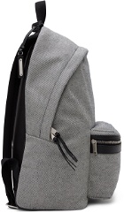 Saint Laurent Black & White Nylon & Leather City Backpack