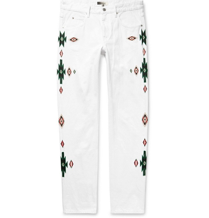 Photo: Isabel Marant - Jasper Embroidered Denim Jeans - Men - White