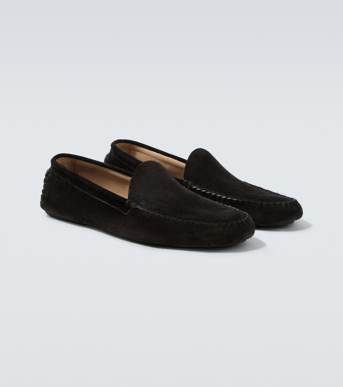 The Row New Lucca suede slip-on shoes
