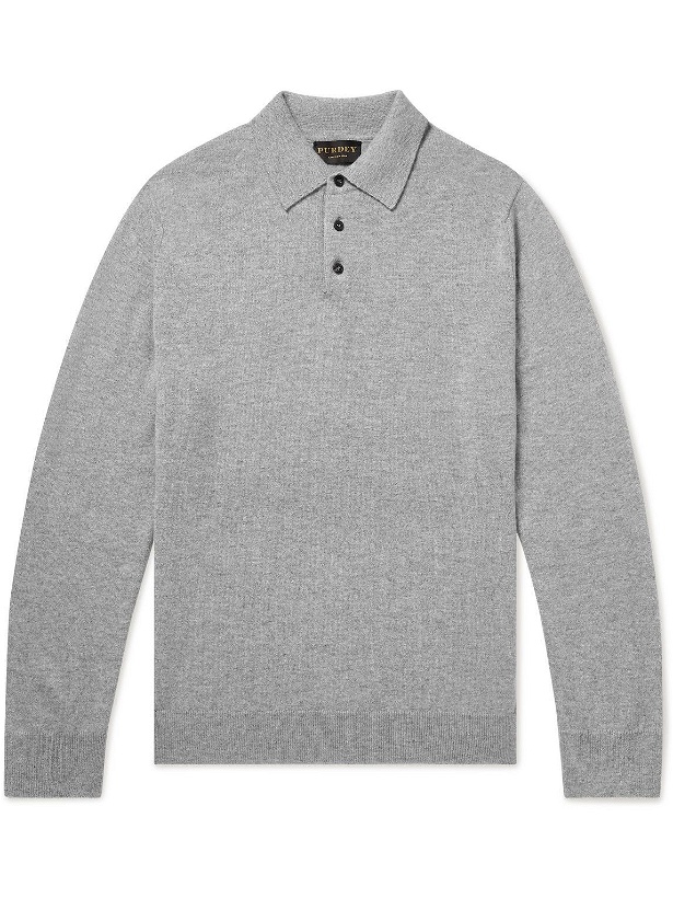 Photo: Purdey - Cashmere Polo Shirt - Gray