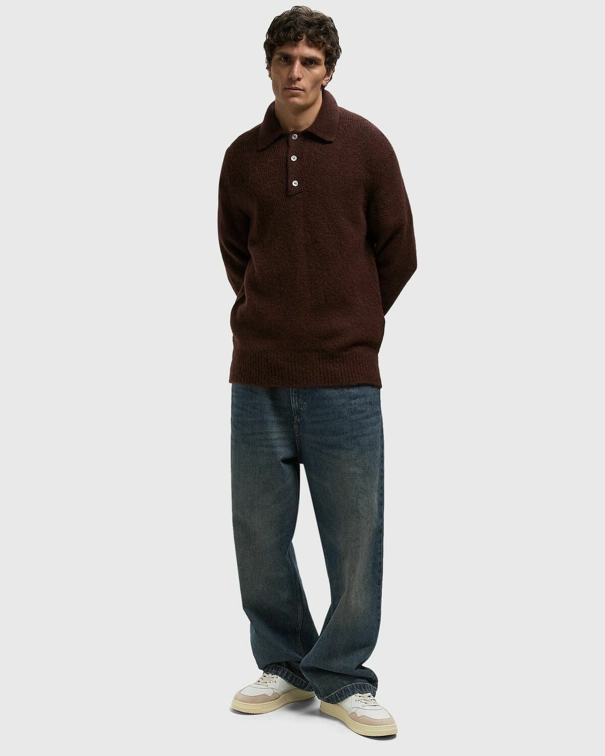 Norse Projects Rasmus Relaxed Brushed Polo Purple Mens Polos/Pullover