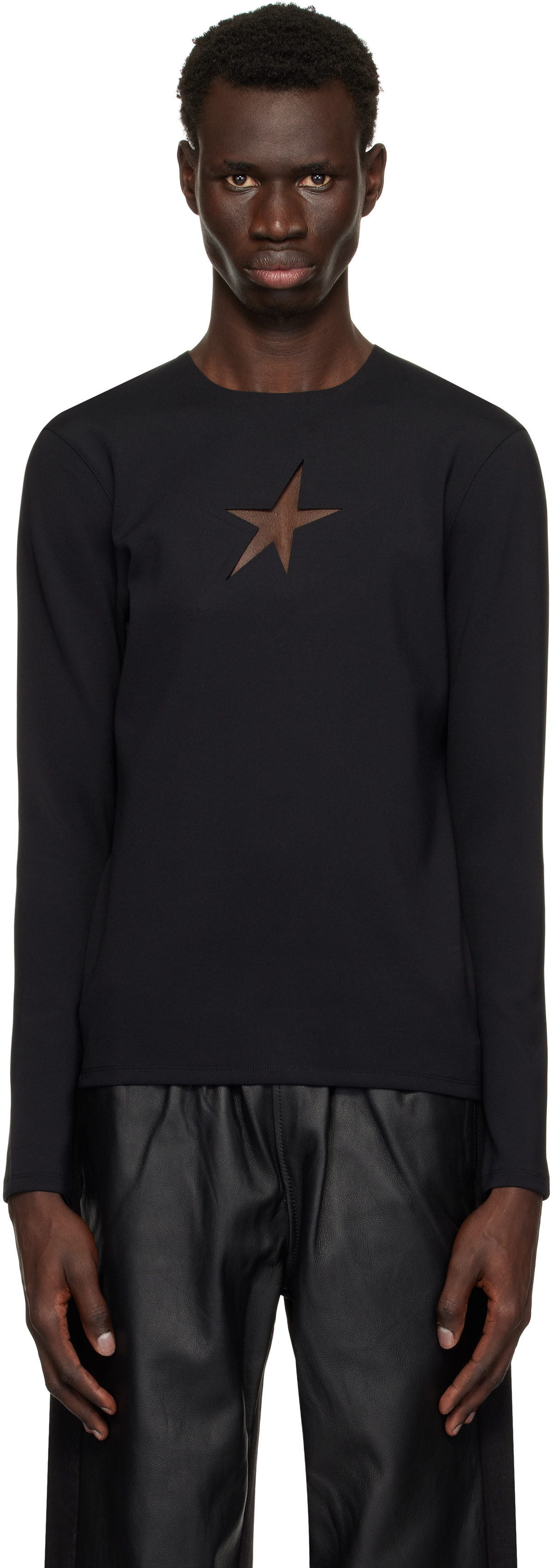 【関税込み】Mugler ブラック Velvet Star Tシャツ Mugler Black Velvet Star T-Shirt Mugler
