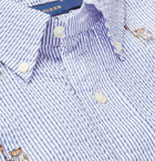 Polo Ralph Lauren - Button-Down Collar Printed Striped Cotton-Seersucker Shirt - Blue