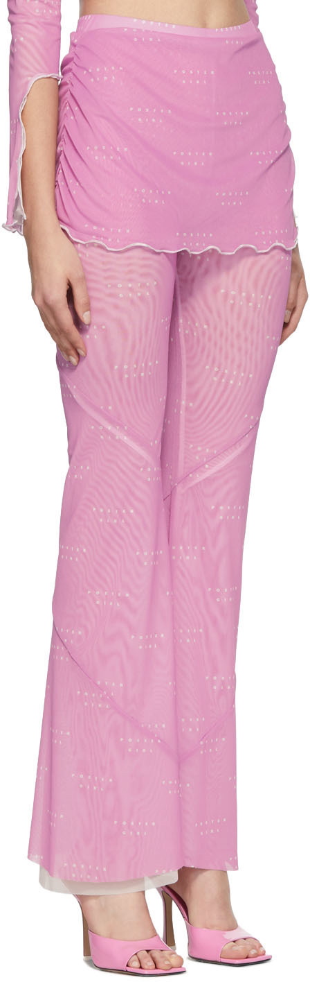 Poster Girl SSENSE Exclusive Pink Logo Print Pebbles Trousers