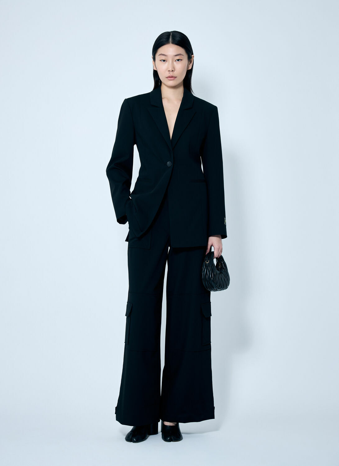GANNI Solid Twill Suiting Cargo Pants