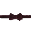 Favourbrook - Pre-Tied Cotton-Velvet Bow Tie - Burgundy