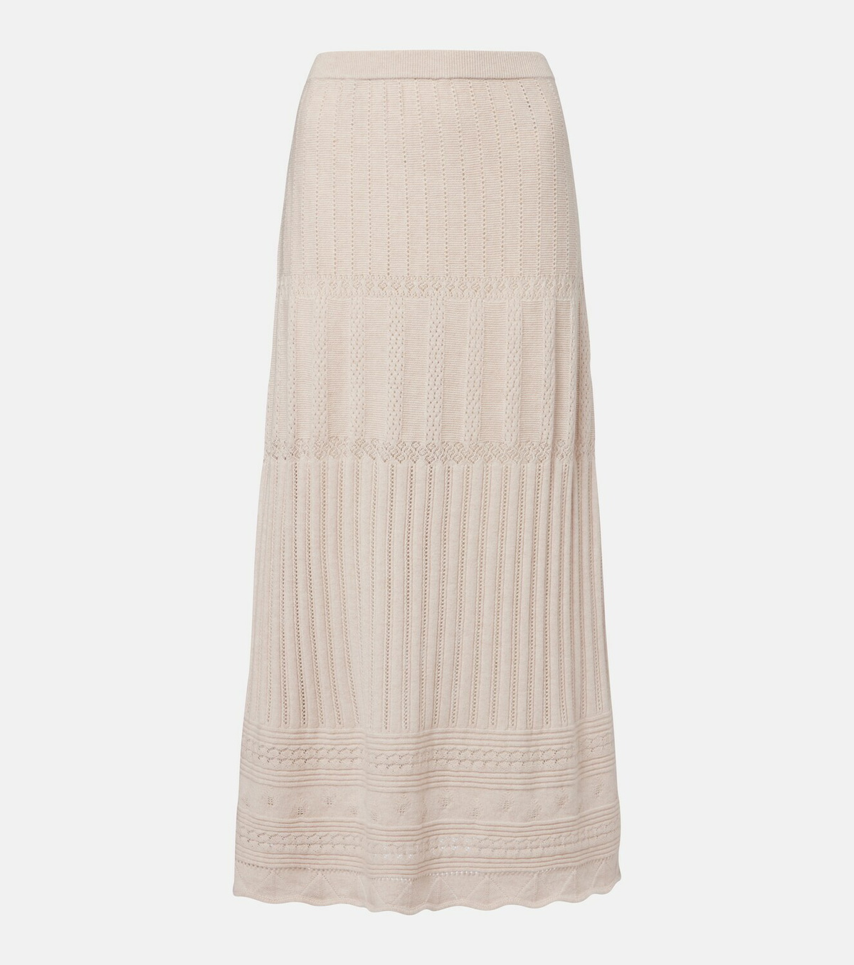 Eres Rythmee pointelle wool and cashmere midi skirt