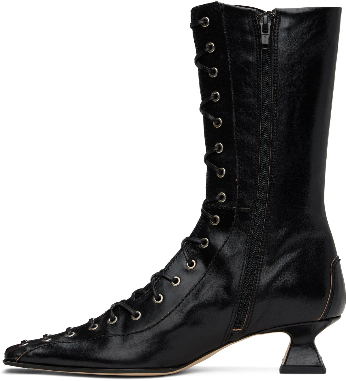 Miista Black Emile Lace-Up Boots