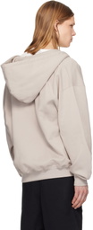 Y-3 Taupe Brushed Terry Zipper Hoodie