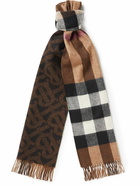 Burberry - Reversible Fringed Checked Cashmere Scarf